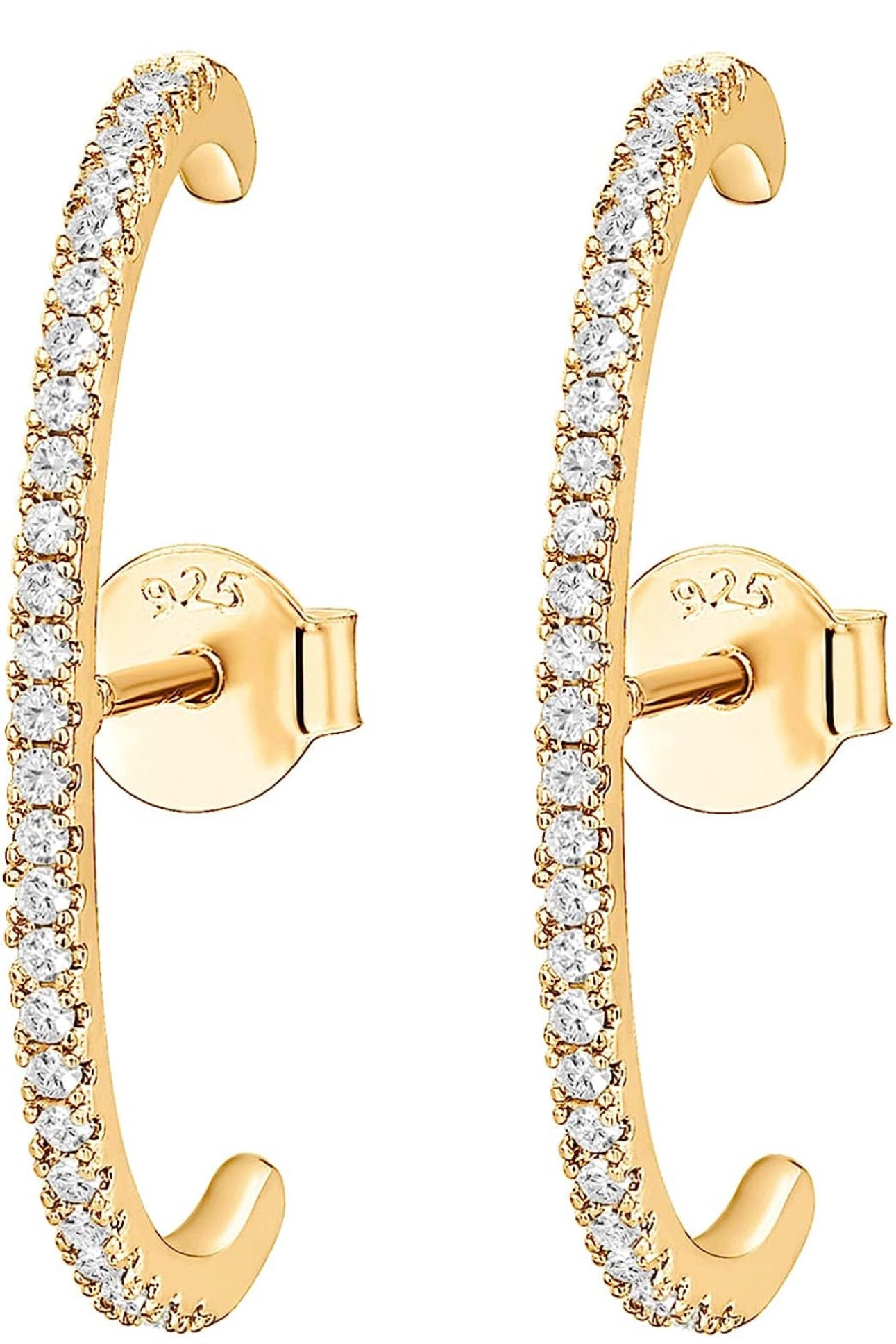 PAVOI 14K Gold Plated 925 Sterling Silver Post Minimalist Suspender Ear Cuff Earrings for Women | Wrap Earlobe Studs

#LTKstyletip #LTKsalealert #LTKfindsunder50