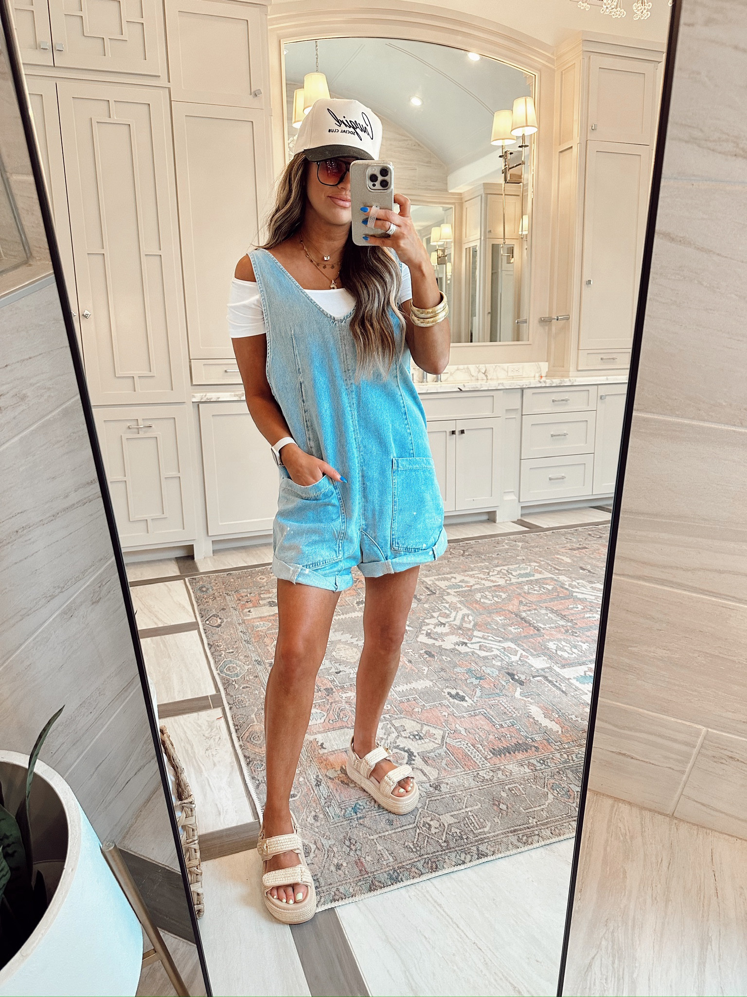 Shortalls - size small 
Off the shoulder bodysuit: size M
Shoes TTS

Lip combo- iconic nude liner + white peach juicy lips 

#LTKSeasonal #LTKStyleTip #LTKFindsUnder100