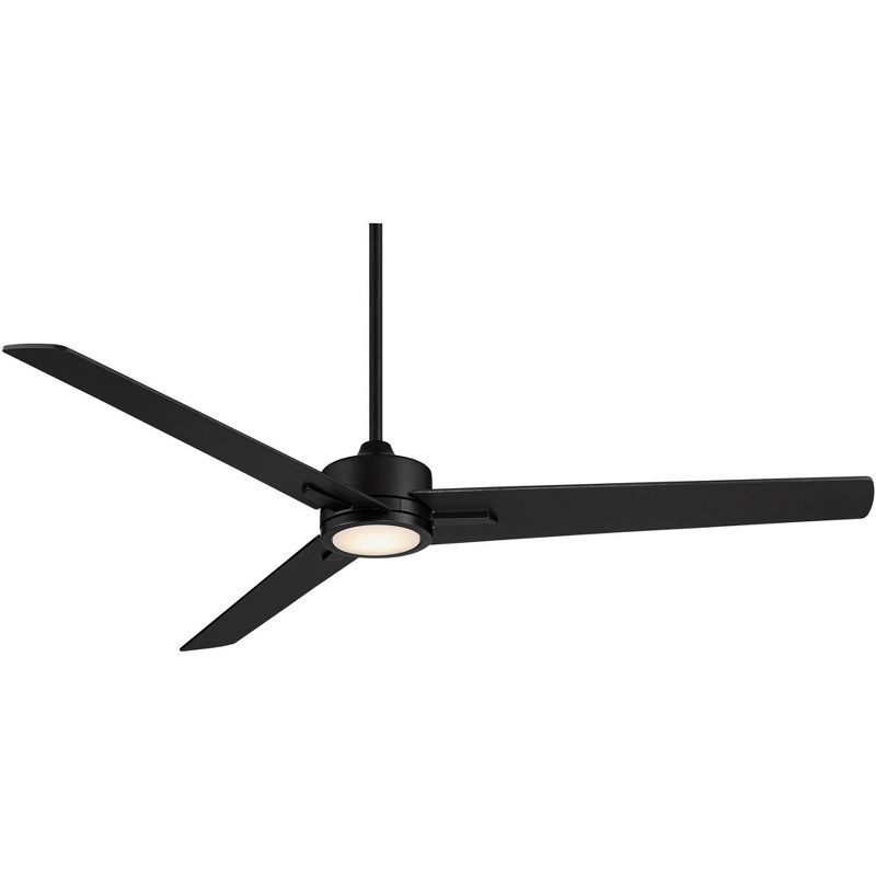 60" Casa Vieja Modern Industrial 3 Blade Indoor Ceiling Fan with Dimmable LED Light Remote Matte ... | Target