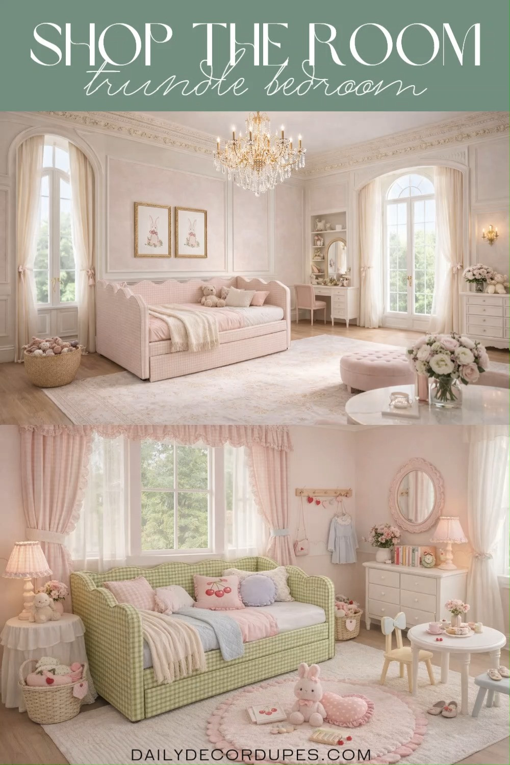 Shop The Look: Trundle Bedroom For Girls. Girls Bedroom with Trundle Bed. Modern Girls Bedroom with Trundle. Trundle Bed Room Ideas for Girls. Twin Trundle Bed Room for Girls. Cute & Functional Girls Trundle Bedroom. 

Home more affordable option find copy cat similar look for less budget friendly affordable cheap cheaper beautiful pretty. Clearance sale coupon code discount code promo code luxury lookalike look a like Inspo inspiration inspired by idea ideas Love like these? I share multiple every day in my FB group.
#LTKhome #shopthelook #girlsbedroom #trundlebed #girlsroominspo #kidsroomdecor #roommakeover #kidsfurniture #roominspo 

 #LTKHome