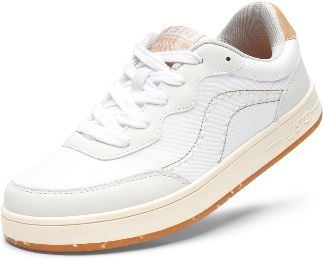 STQ Canvas Shoes for Women Lace Up Tennis Shoes Non Slip Comfortable Walking Sneakers | Amazon (US)