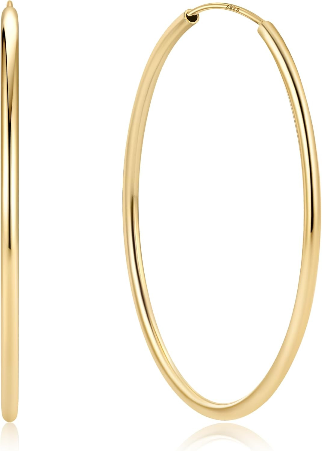 ChicSilver Sterling Silver Hoop Earrings for Women, Sterling Silver Hoops | Amazon (US)