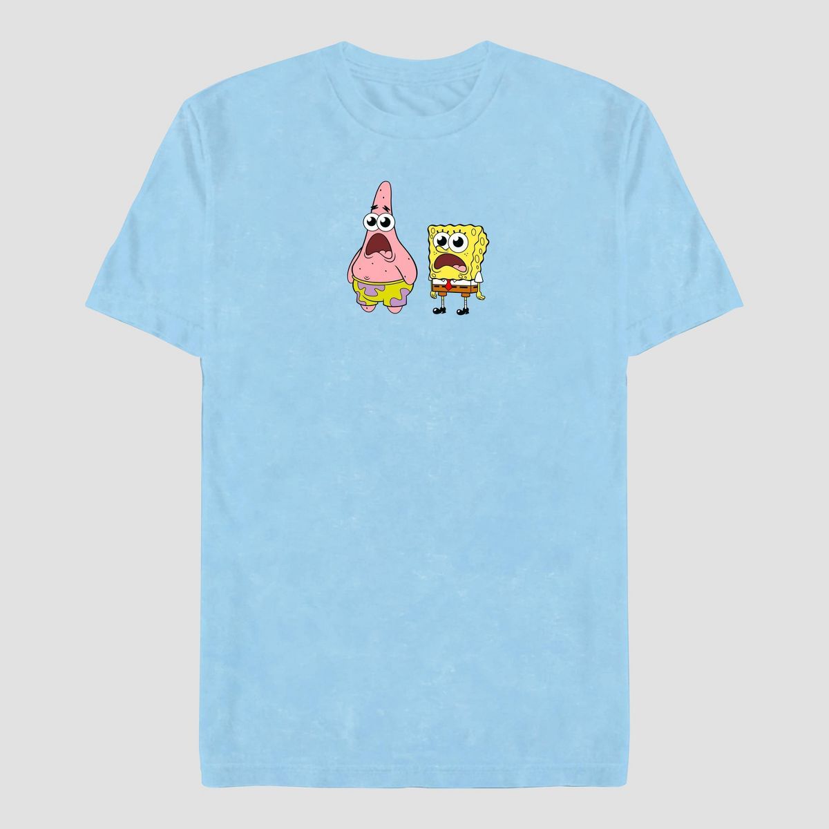 Men's Nickelodeon SpongeBob SquarePants Short Sleeve Graphic T-Shirt - Light Blue | Target