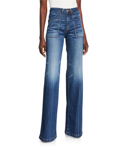 Veronica Beard Crosbie High-Rise Wide-Leg Jeans | Bergdorf Goodman