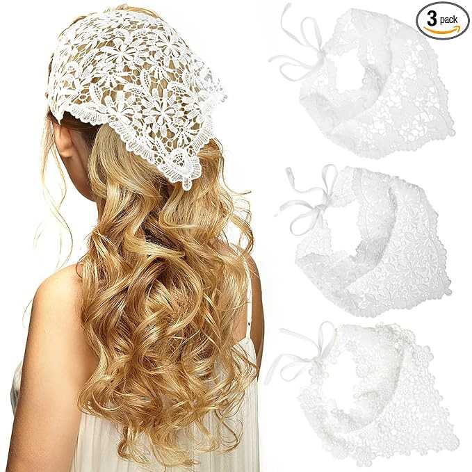 WELROG 3 PCS Hair Scarf, Hair Bandanas Chiffon Head Kerchief, Vintage Knitted Headband for Women,... | Amazon (US)