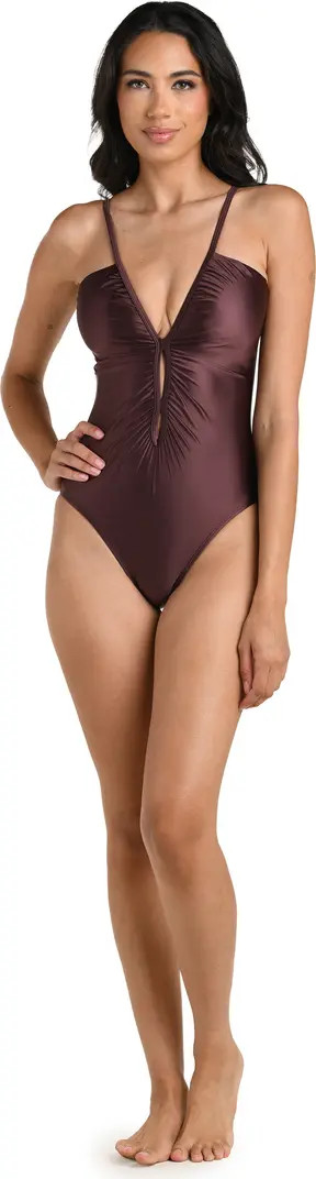 Earth Lace-Up One-Piece Swimsuit | Nordstrom