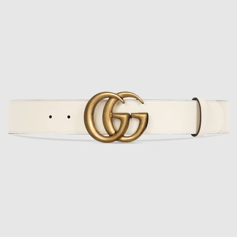 GUCCI GG Marmont Wide Belt, Size Gucci 65, White, Leather | Gucci (US)