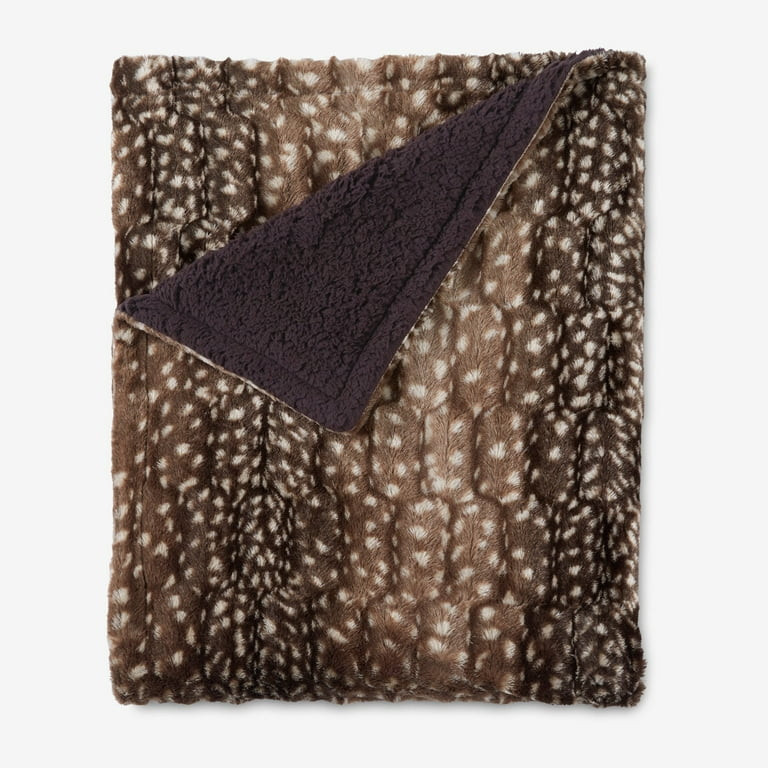 BrylaneHome Faux Fur Animal Print Throw | Walmart (US)