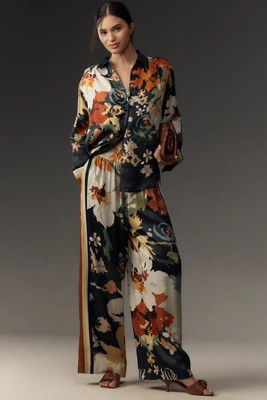 Conditions Apply Imara Satin Wide-Leg Pants | Anthropologie (US)