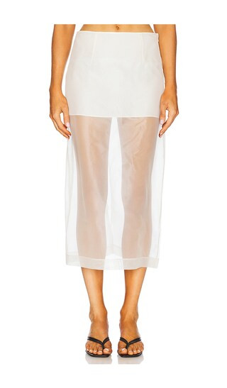 Silk Organza Skirt in Alabaster | Revolve Clothing (Global)