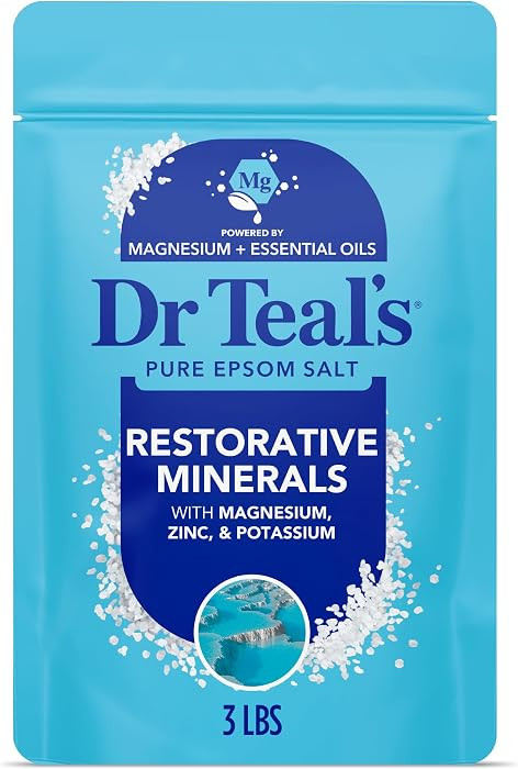 Dr Teal's Epsom Salt Magnesium Soak, Restorative Minerals with Magnesium, Potassium & Zinc, 3 lbs | Amazon (US)