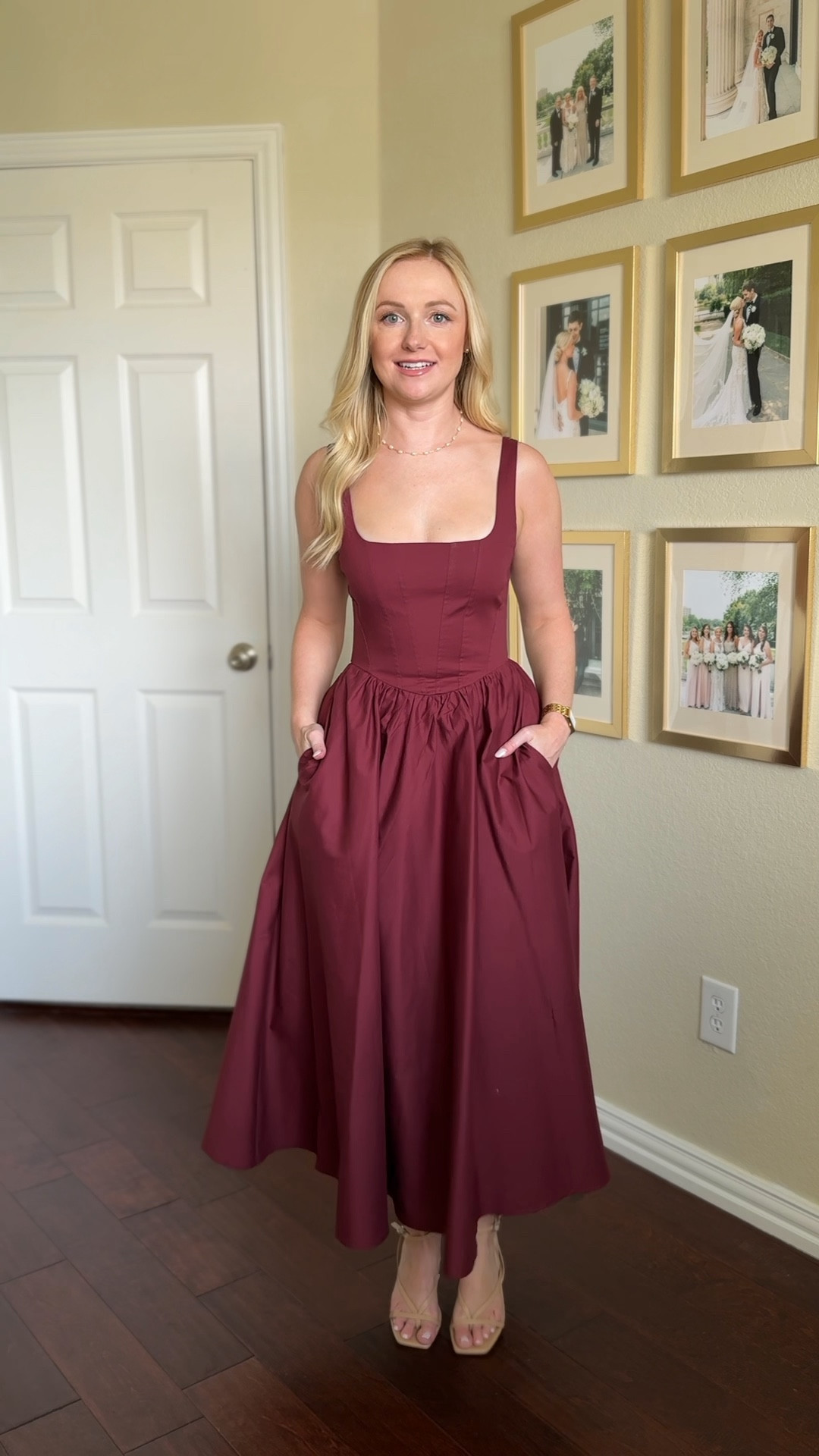 I love a classic wine color for fall! This dress is perfect for any outdoor fall weddings you may have. Wearing an XS 

#LTKWedding #LTKSeasonal #LTKPetite