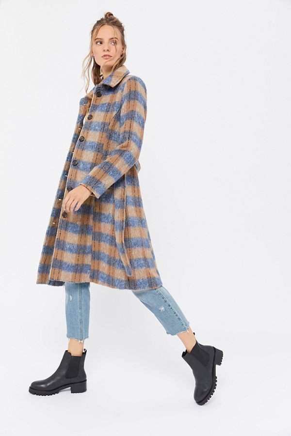 UO Rita Plaid Brushed Wool Coat | Urban Outfitters (US and RoW)