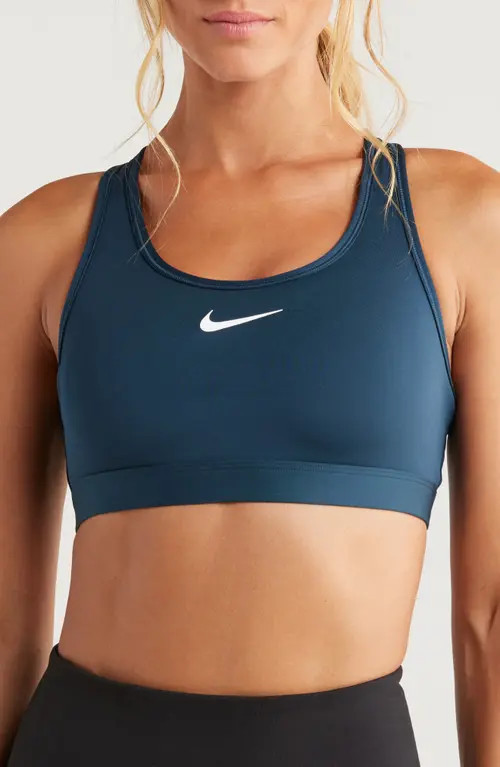 Nike Dri-FIT Padded Sports Bra in Armory Navy/White at Nordstrom, Size X-Small | Nordstrom