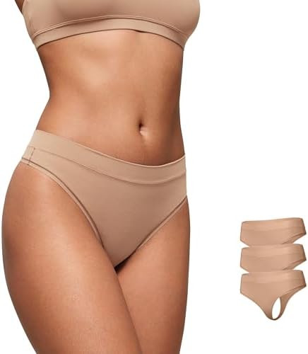 CRZ YOGA Softhold High Rise Thongs for Women - Sexy Tagless Comfortable Panties Smooth Breathable... | Amazon (US)