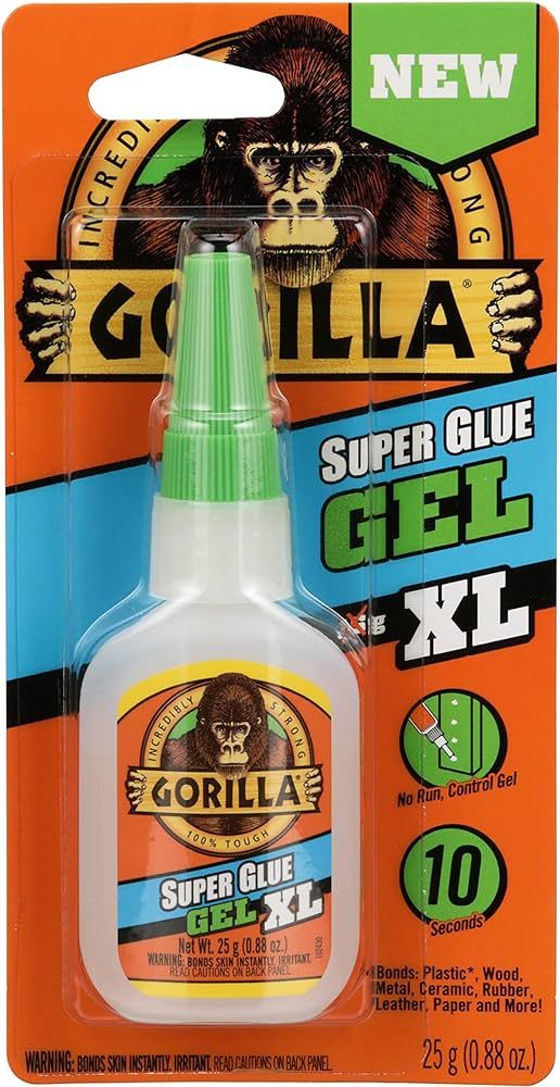 Gorilla Super Glue Gel XL, Fast-Setting, Thicker Controlled Formula, Anti-Clog Cap, Versatile Cya... | Amazon (US)