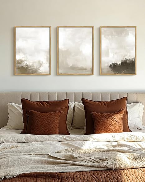 PHOPAGO Abstract Framed Wall Art Minimalist Pastel Neutral Wall Decor Modern Art Paints Living La... | Amazon (US)