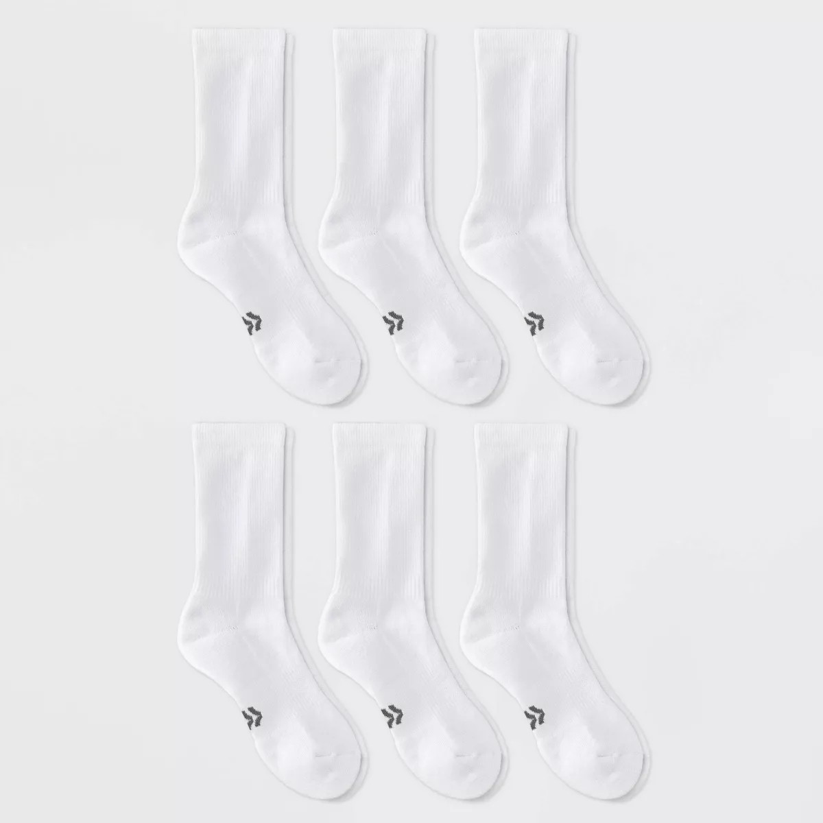 Women's Cushioned Foundation 6pk Athletic Crew Socks - All In Motion™ White 4-10 | Target