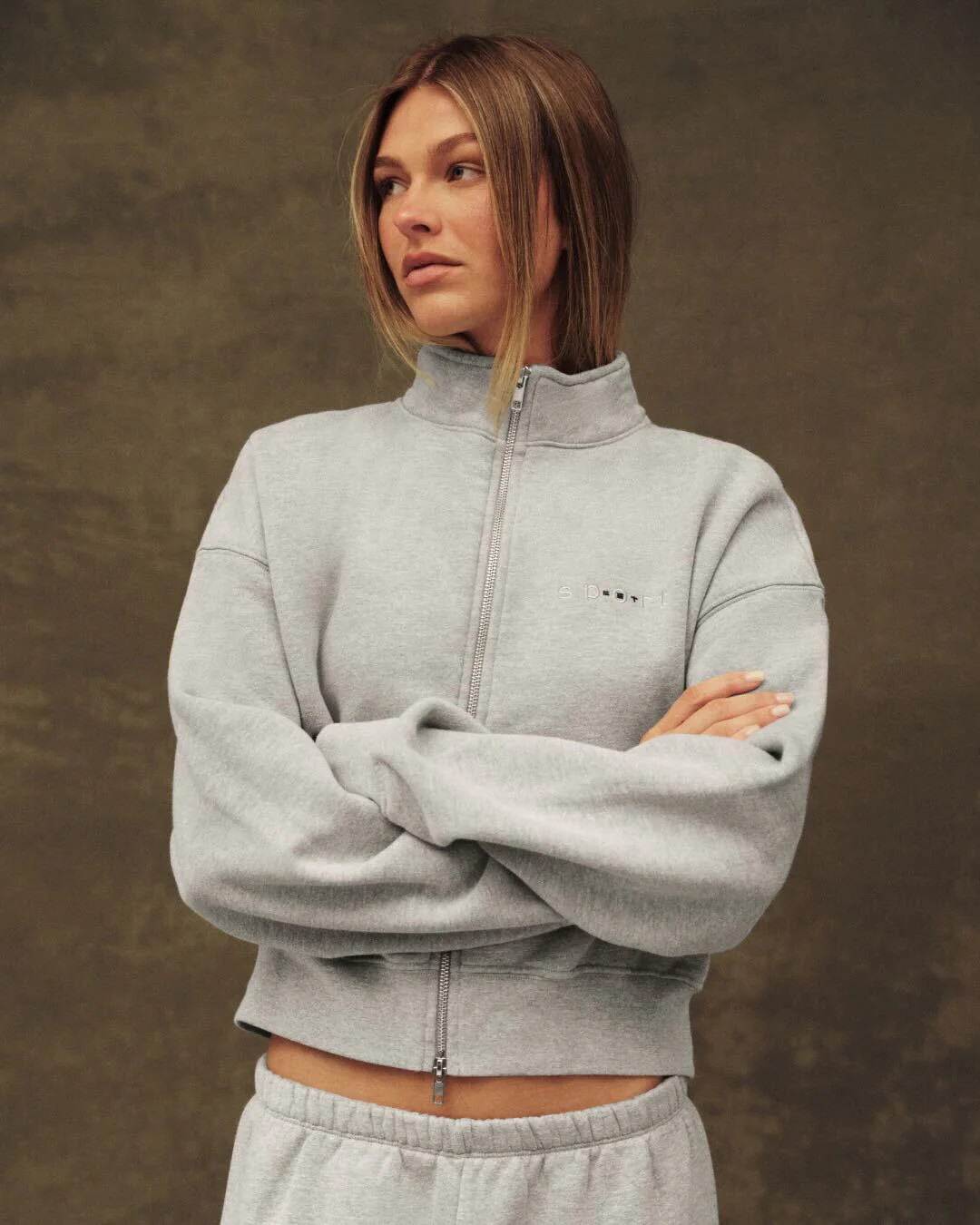MIDWEIGHT SWEATS STAPLE SET FUNNEL ZIP - FOG HEATHER GREY | SET Active