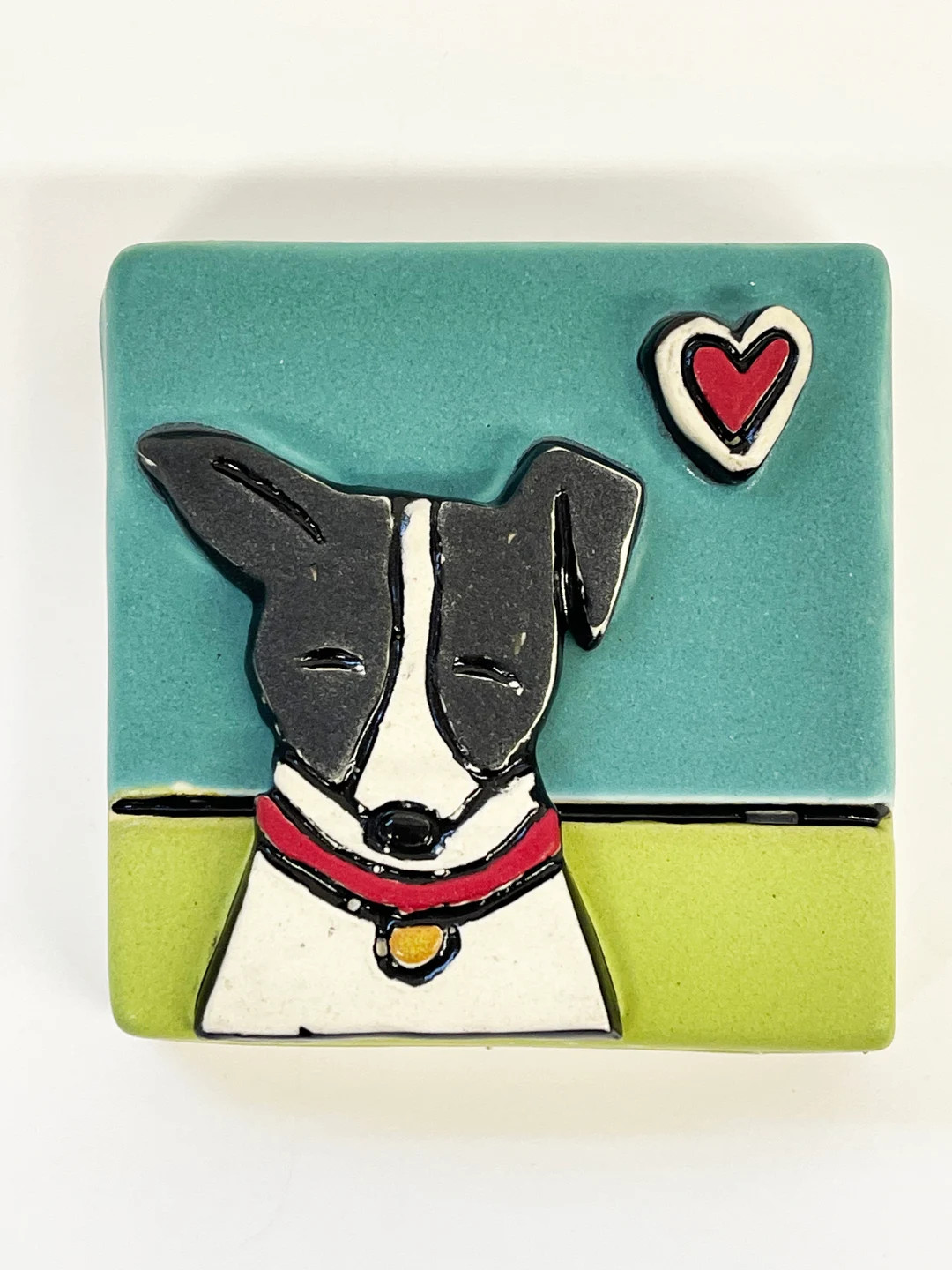Clique Tile - Sweet Black and White Dog - Etsy | Etsy (US)
