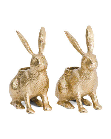 2pk 6in Aluminium Bunny Candleholders | Pillows & Decor | Marshalls | Marshalls
