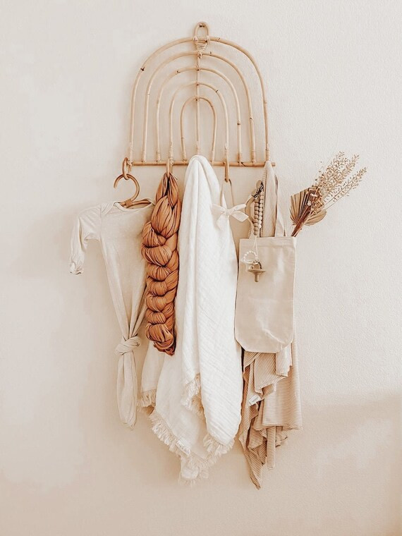 Rainbow Rattan Wall Hanger  Rattan Wall Hook  Rainbow | Etsy | Etsy (US)