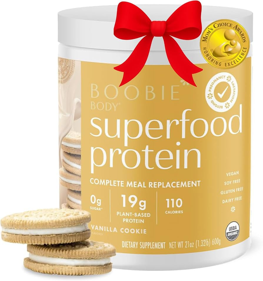 Boobie Body Superfood Protein Pregnancy and Postpartum Meal Replacement Shake, Vanilla Cookie Fla... | Amazon (US)