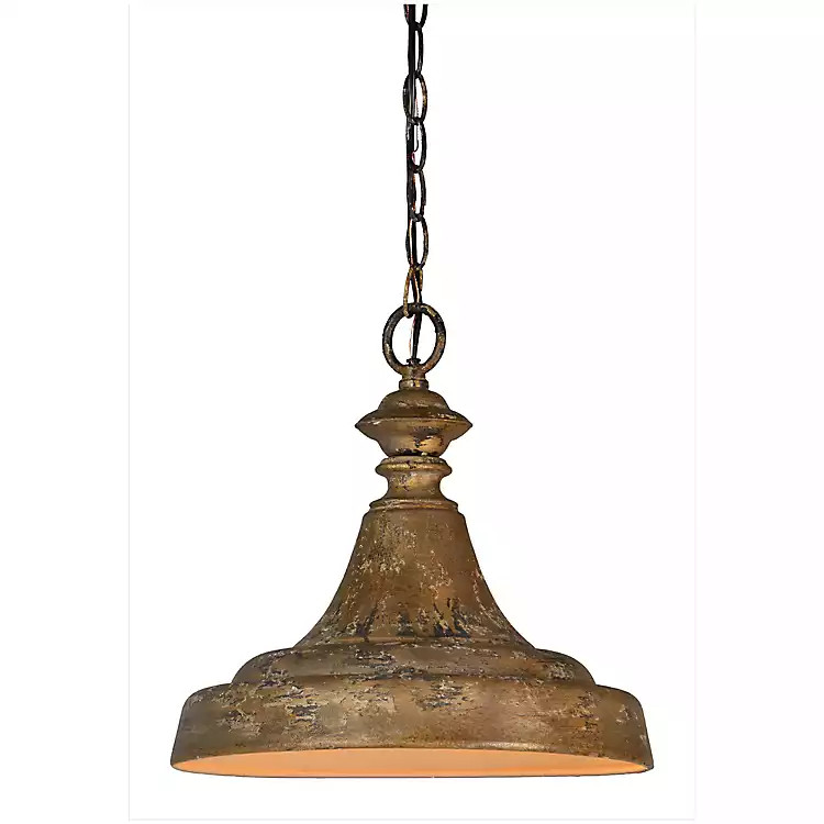 Distressed Bronze Metal Pendant Light | Kirkland's Home