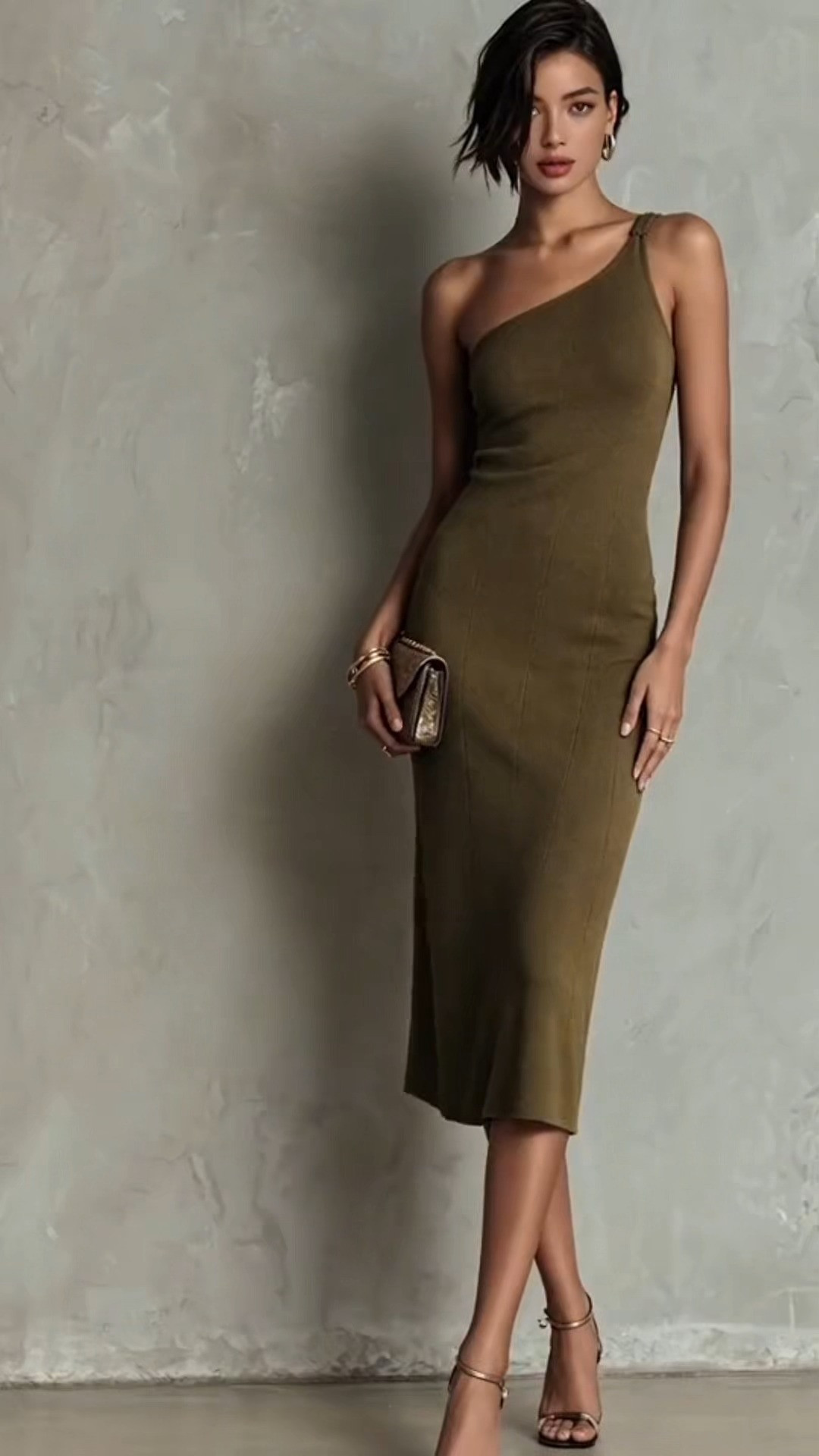 Olive One Shoulder Bodycon Midi Dress
#OneShoulderDress #BodyconMidi #OliveGreenStyle #CocktailOutfit #SemiFormalDress  

 #LTKootd #LTKOver40 #LTKWorkwear