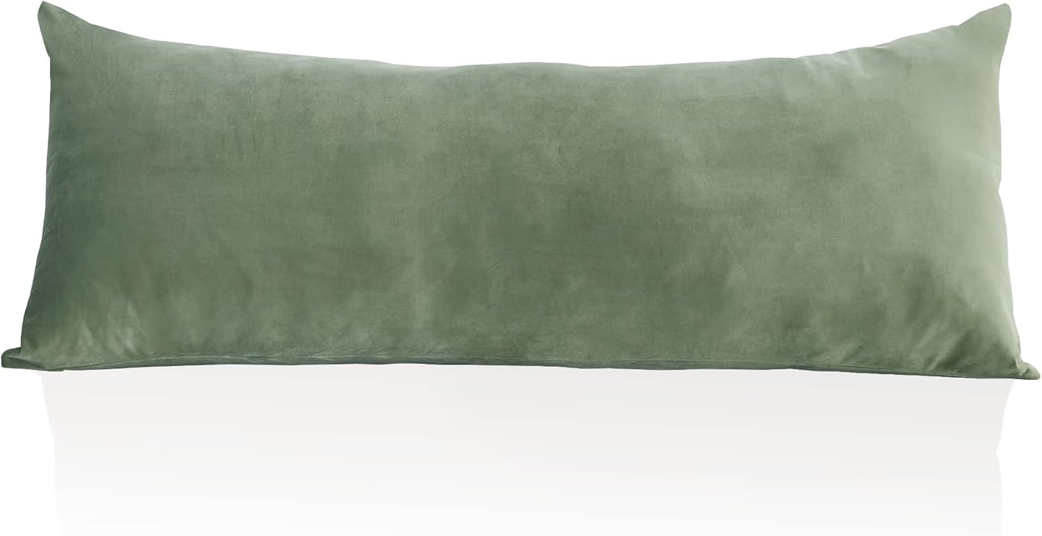 StangH Sage Green Body Pillow Cover, 20 x 54 Velvet Pillow Covers Soft Body Pillow Protectors for... | Amazon (US)