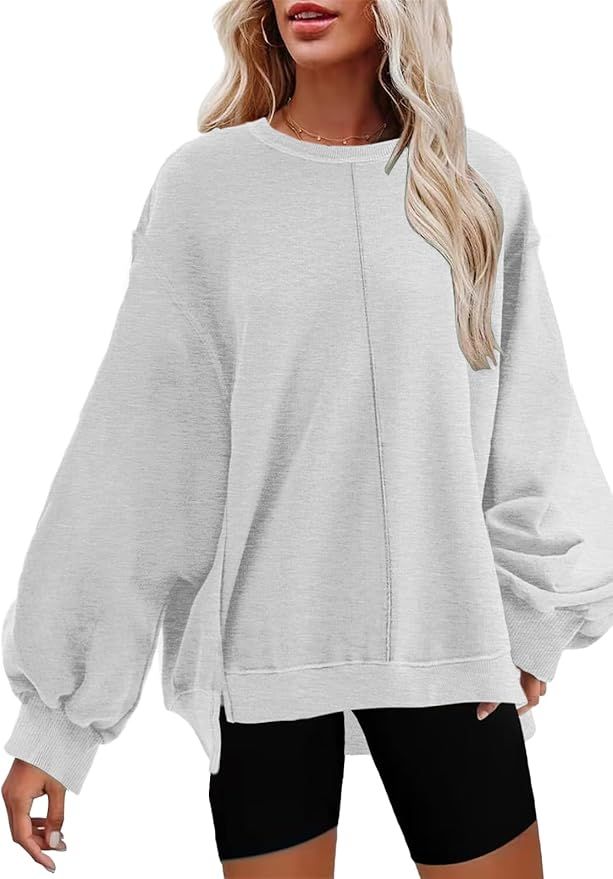 Disamer Sweatshirts for Women Crew Neck Fall Clothes 2023 Fashion Warm Loose Fit Teen Girls Overs... | Amazon (US)