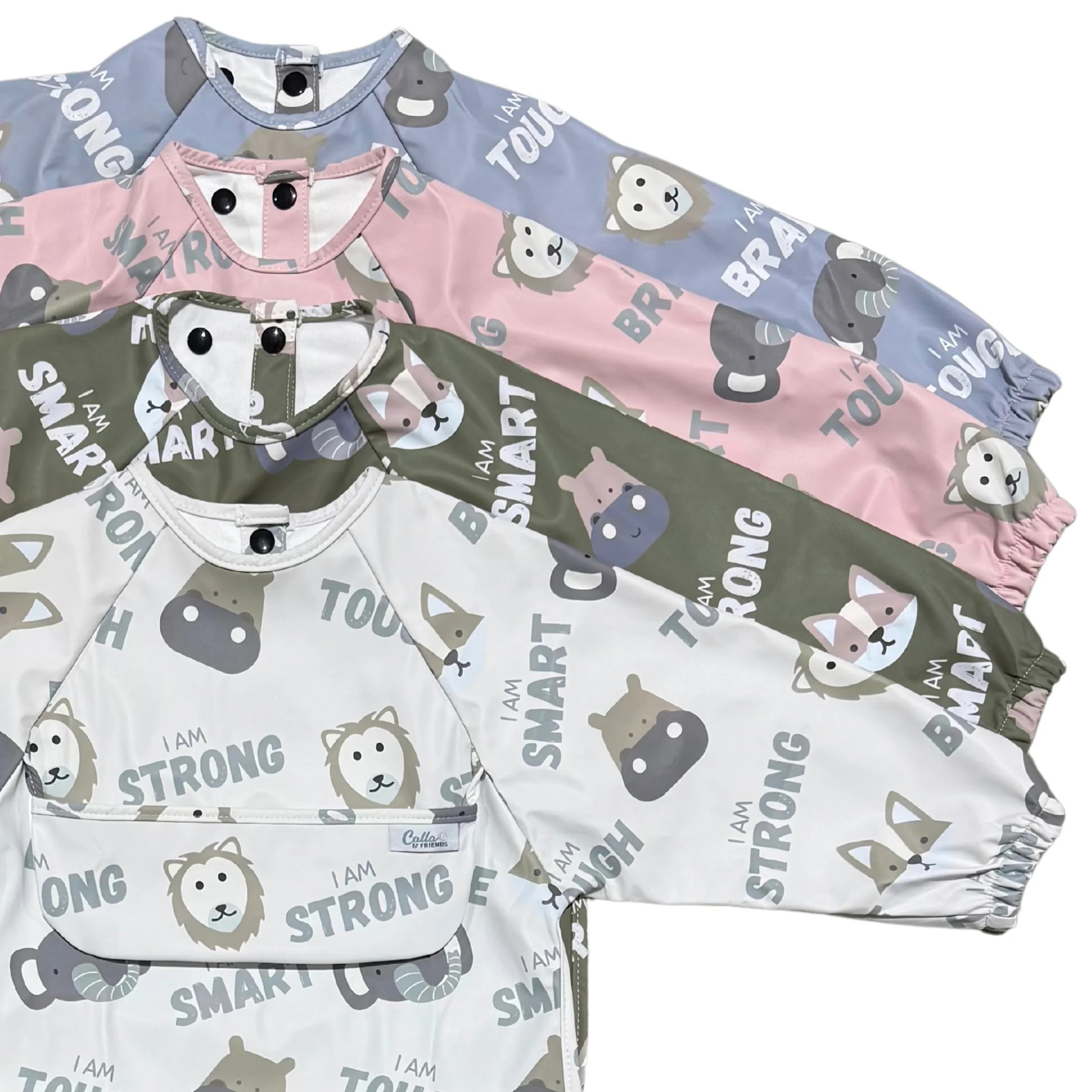 The Grayson Long Sleeve Bib - Affirmation Animals | Calla & Friends