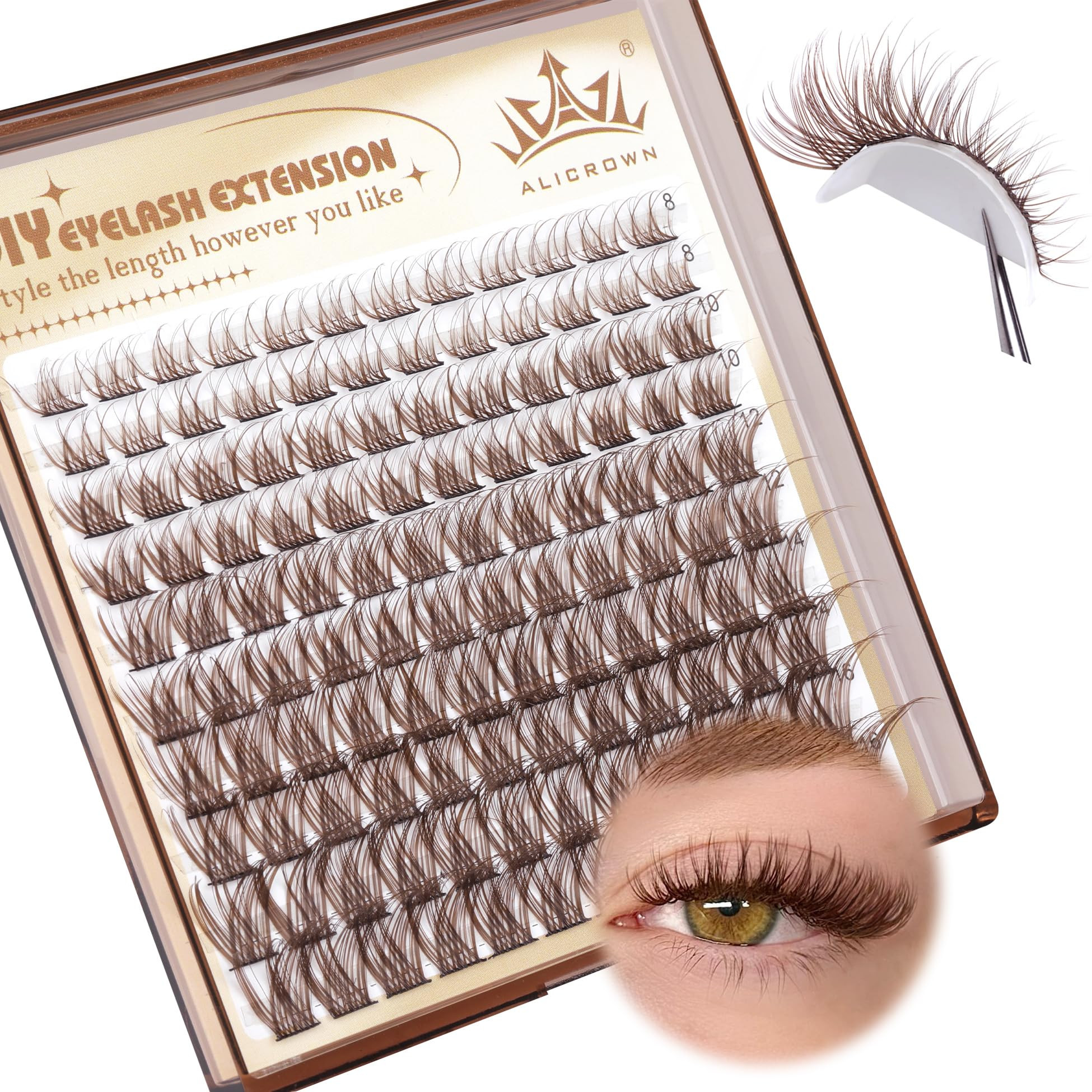 Brown Eyelash Clusters Natural Brown Lash Extensions Wispy Lash Clusters Eyelash Extension 120Pcs... | Amazon (CA)