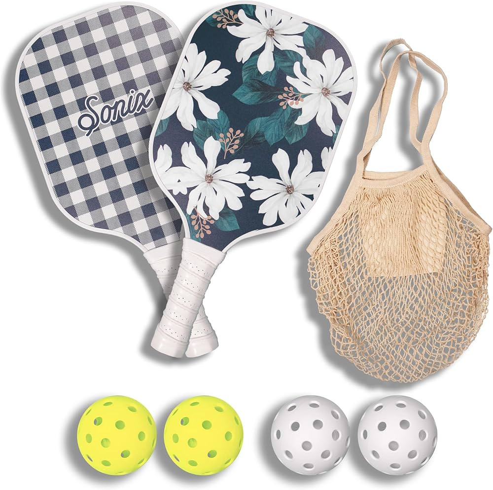 Sonix | Pickleball Paddles Set of 2 | Fiberglass Surface Pickleball Set with 2 Rackets, 4 Balls, ... | Amazon (US)