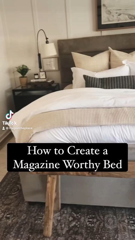 Magazine worthy bed, bedroom inspo, bedding inspo, how to make your bed, bedroom design 

#LTKStyleTip #LTKVideo #LTKHome