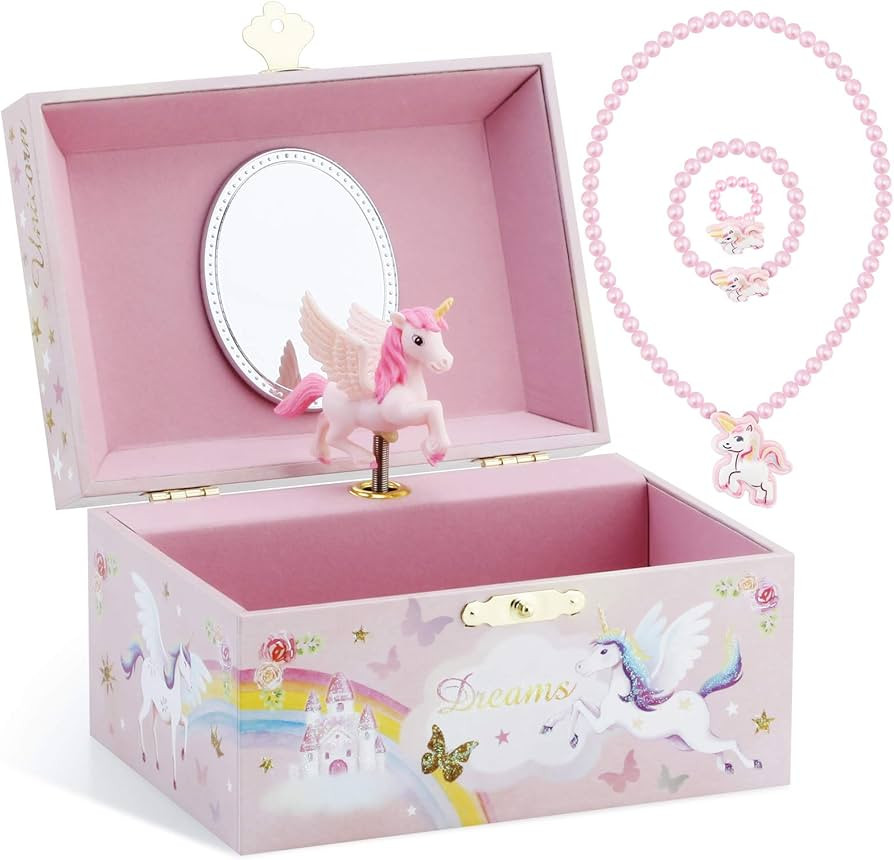 Amazon.com: RR ROUND RICH DESIGN Musical Jewelry Glitter Storage Box and Jewelry Set for Little G... | Amazon (US)