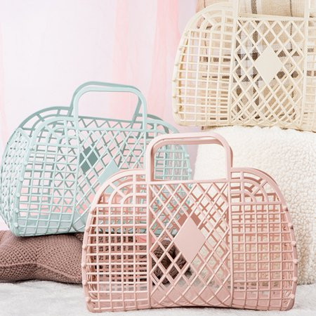 UDIYO Storage Basket Hollow Out Large Capacity with Handle Women Beach Bag Toddler Kids Jelly Bags H | Walmart (US)
