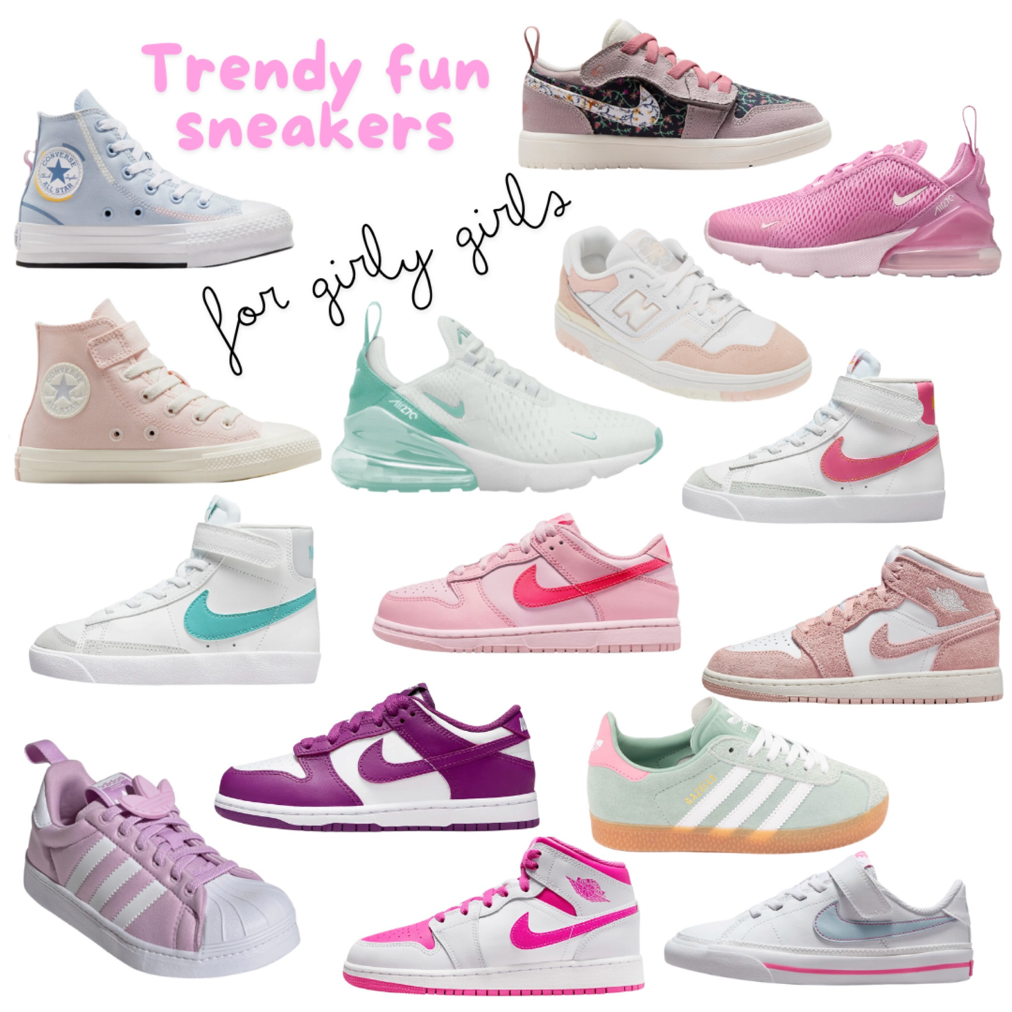 These are the trendy sneakers I see on the older girls, but with a little kid twist  