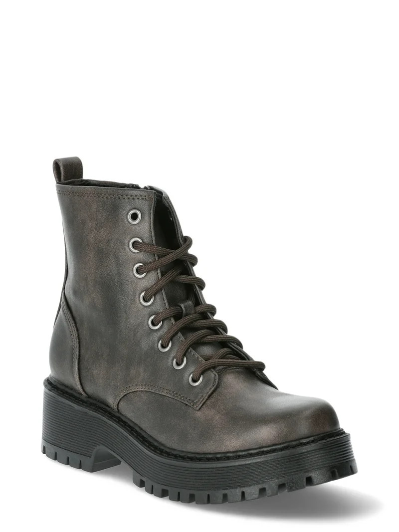 No Boundaries Women's Combat Boots, Wide Width Available - Walmart.com | Walmart (US)