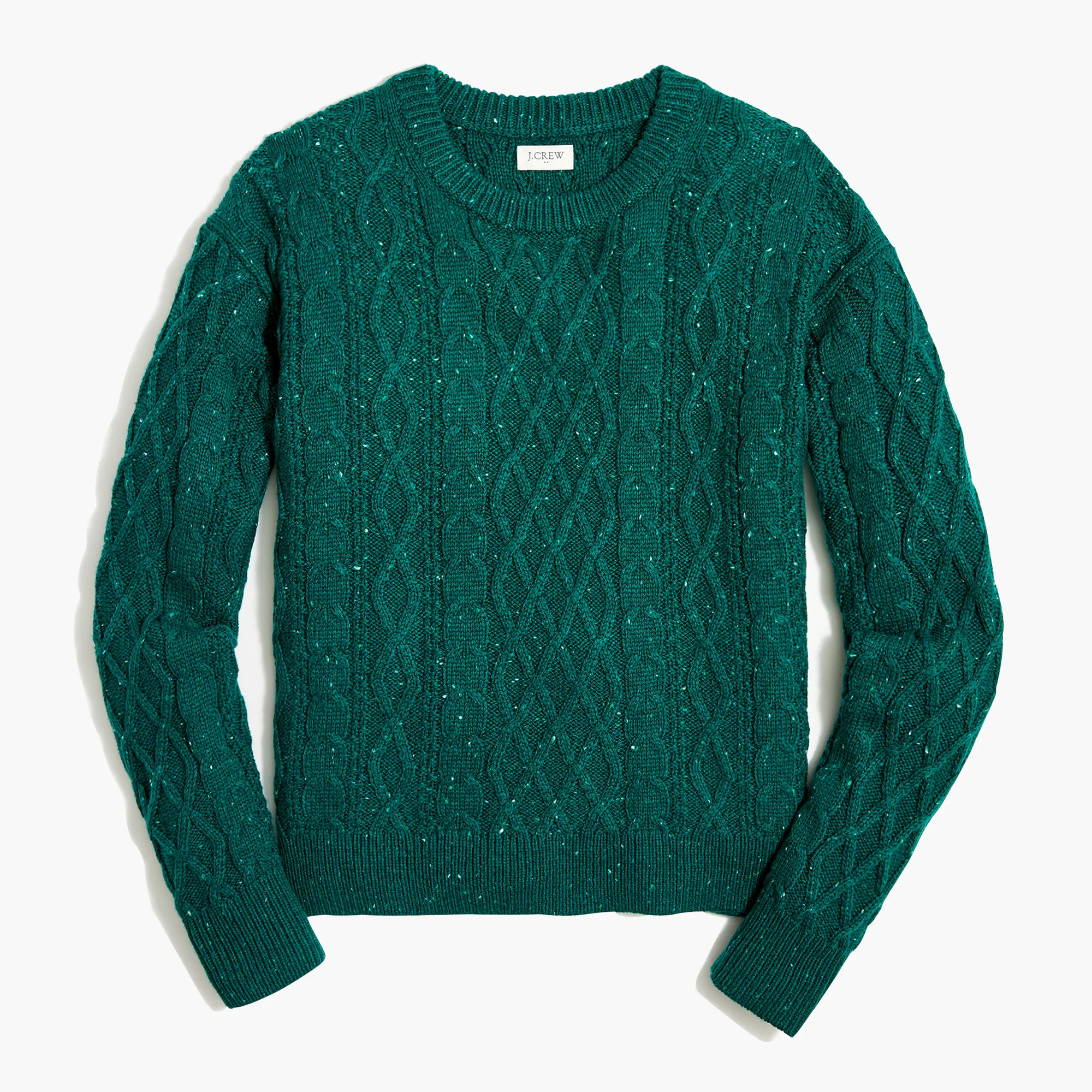 Donegal cable crewneck sweater | J.Crew Factory