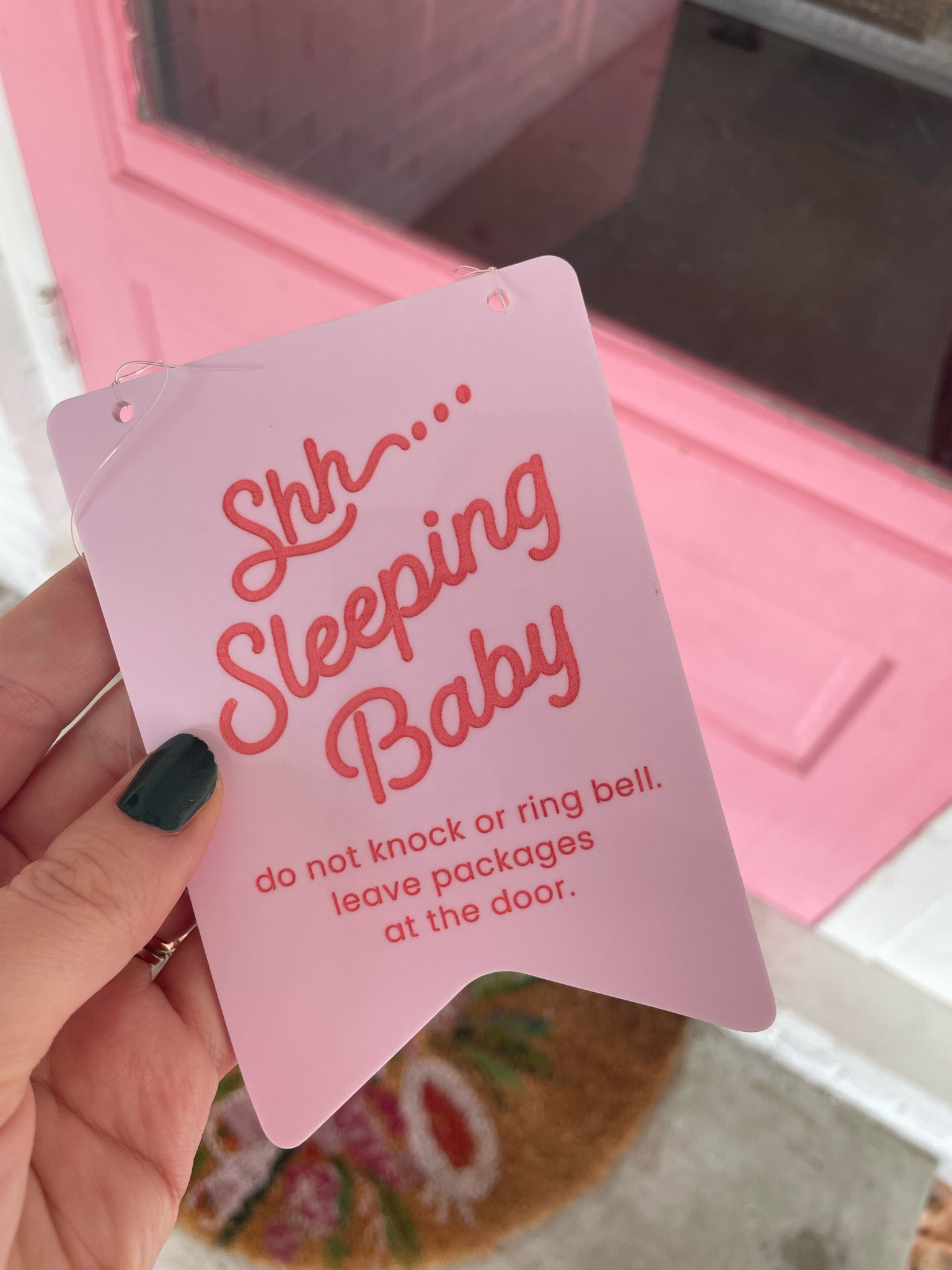 Sleeping baby sign for front door. Comes in blue and coral acrylic too ! This is the large size

#LTKbump #LTKhome #LTKbaby