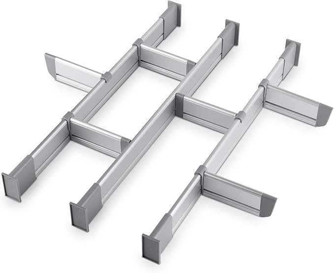 Practical Comfort Adjustable Drawer Organizer | Elegant Aluminum, Customizable, for Clutter-Free ... | Amazon (US)