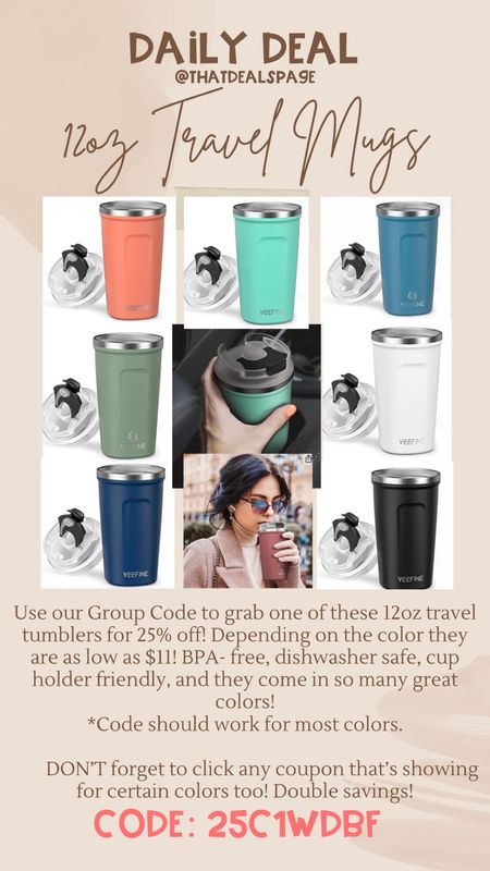 #amazondeals #travelmugs #traveltumblers #coffeelovers

Code can stop working at any time!