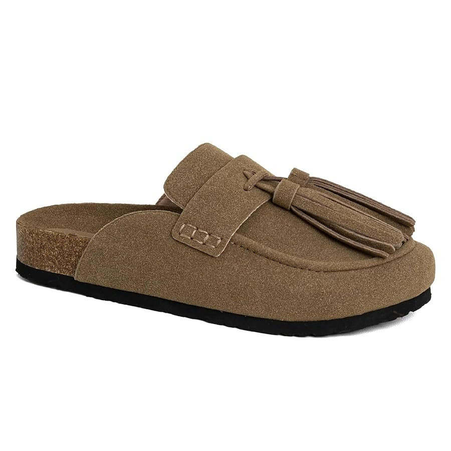 Women’s Suede Clogs Mules Slip On Platform Mule Shoes Memory Foam Loafers Flats for Women Fall ... | Amazon (US)