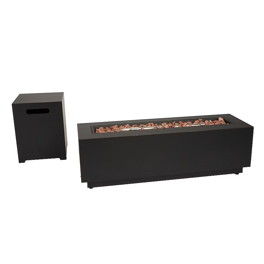 Best Selling Home Decor 50000 -BTU Brushed brown Steel Liquid propane Outdoor Fireplace | Lowe's
