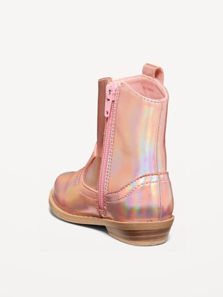 Shiny Side-Zip Western Boots for Toddler Girls | Old Navy (US)
