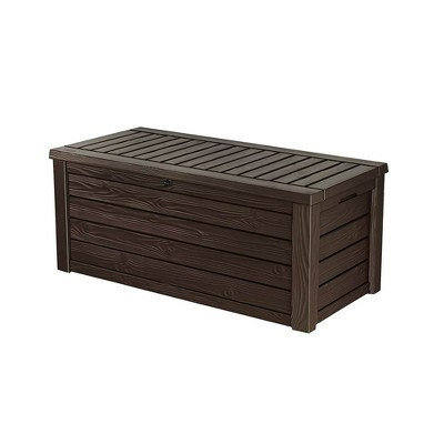 Keter Westwood 150 Gallon All Weather Outdoor Patio Storage Deck Box and Bench - Espresso Brown | Target