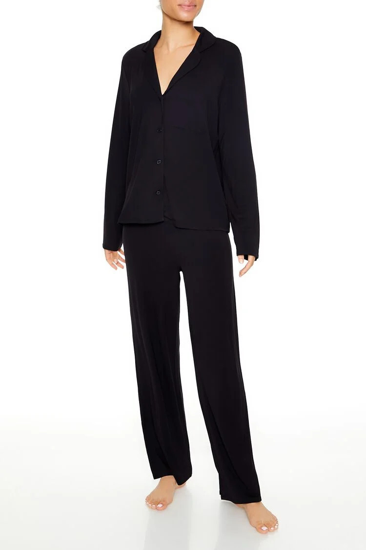 Shirt & Straight Pants Pajama Set | Forever 21