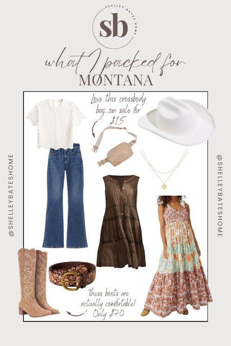 What I packed for Montana!

Summer dress, cowboy hat, gold necklace, cowboy boots, jeans, crossbody bag

#LTKstyletip #LTKsalealert #LTKtravel