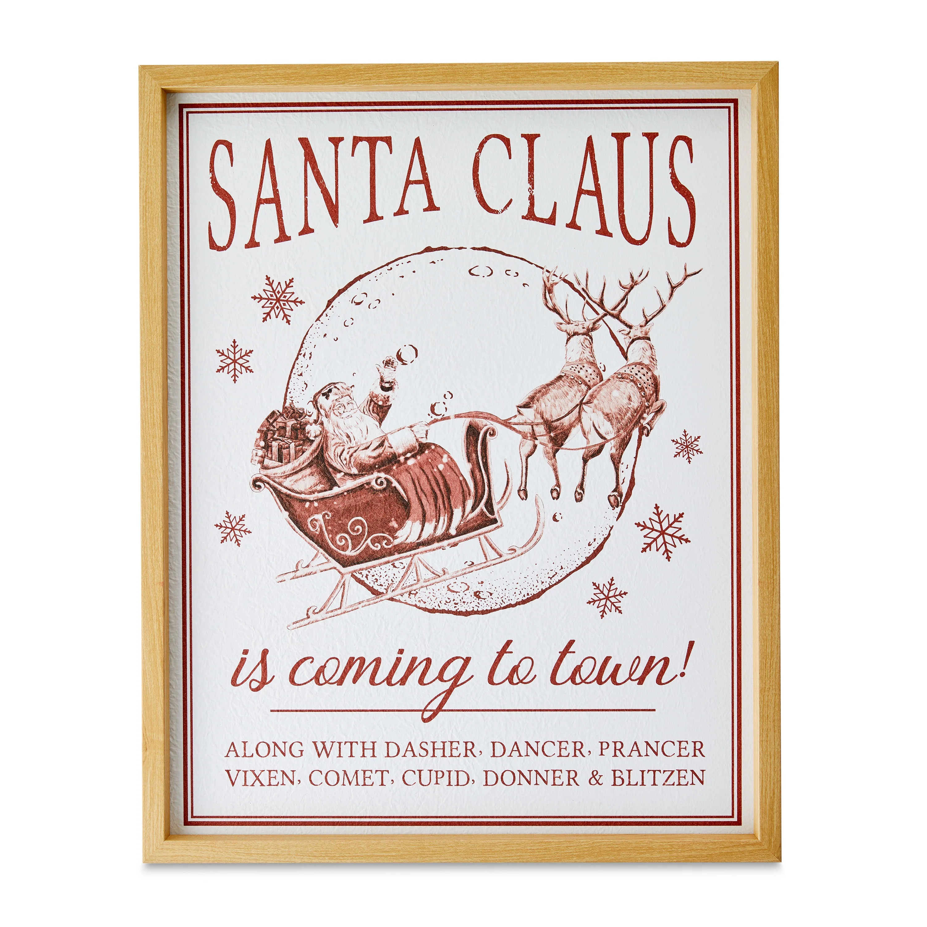 Santa Claus Coming to Town Christmas Wall Art , 16 in x 20 in, by Holiday Time | Walmart (US)